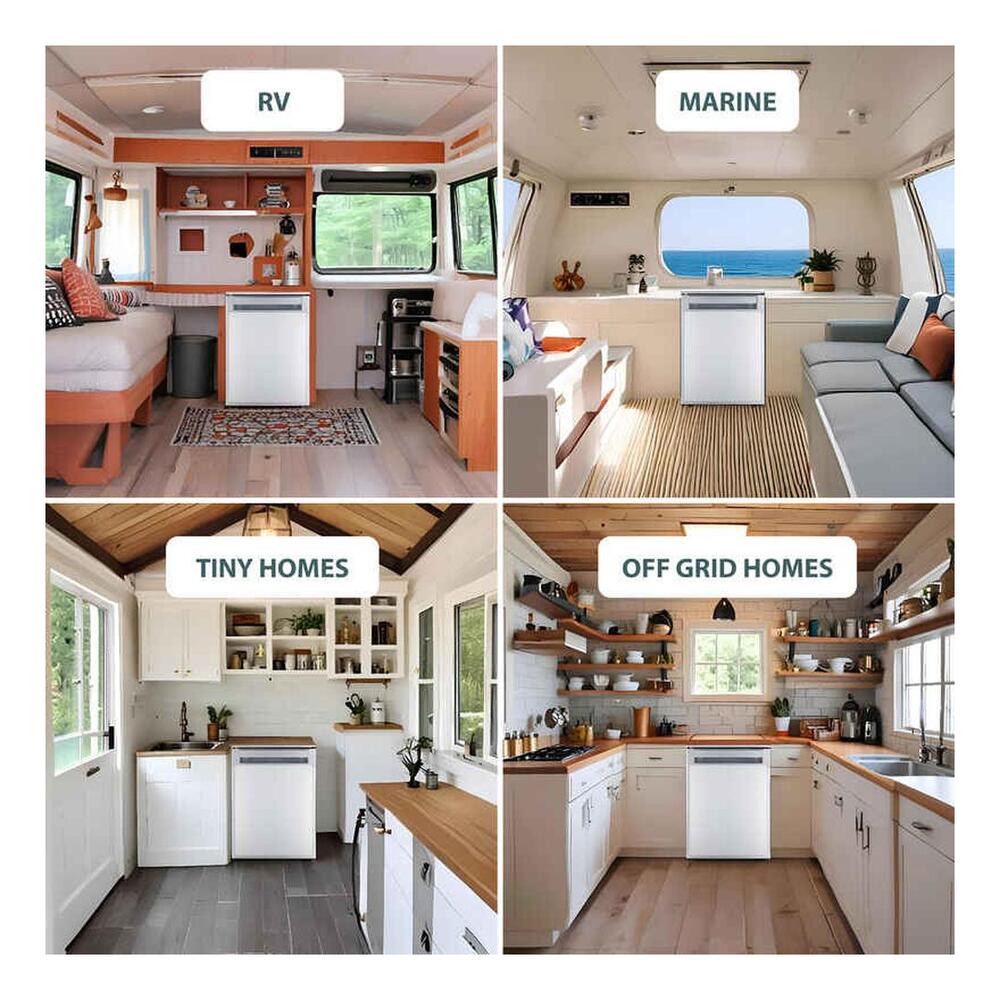 Equator RF1216 15 inch Compact RV-Marine-Offgrid Convertible Refrigerator-Freezer with 1.61 cu. ft. Capacity, Low Voltage Protection, Digital / Mechanical Controls, DC adapter, in Stainless Steel