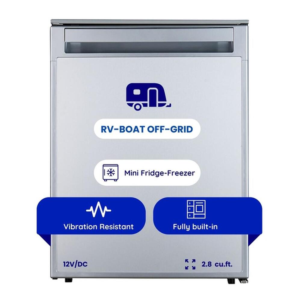 Equator RF12-282 19 inch Built-in Undercounter Mini-Fridge Freezer with 2.8 cu. ft. Capacity, Locking Latch Door, Electronic Temperature Control, Two Mini Crisper Drawers, in Stainless Steel