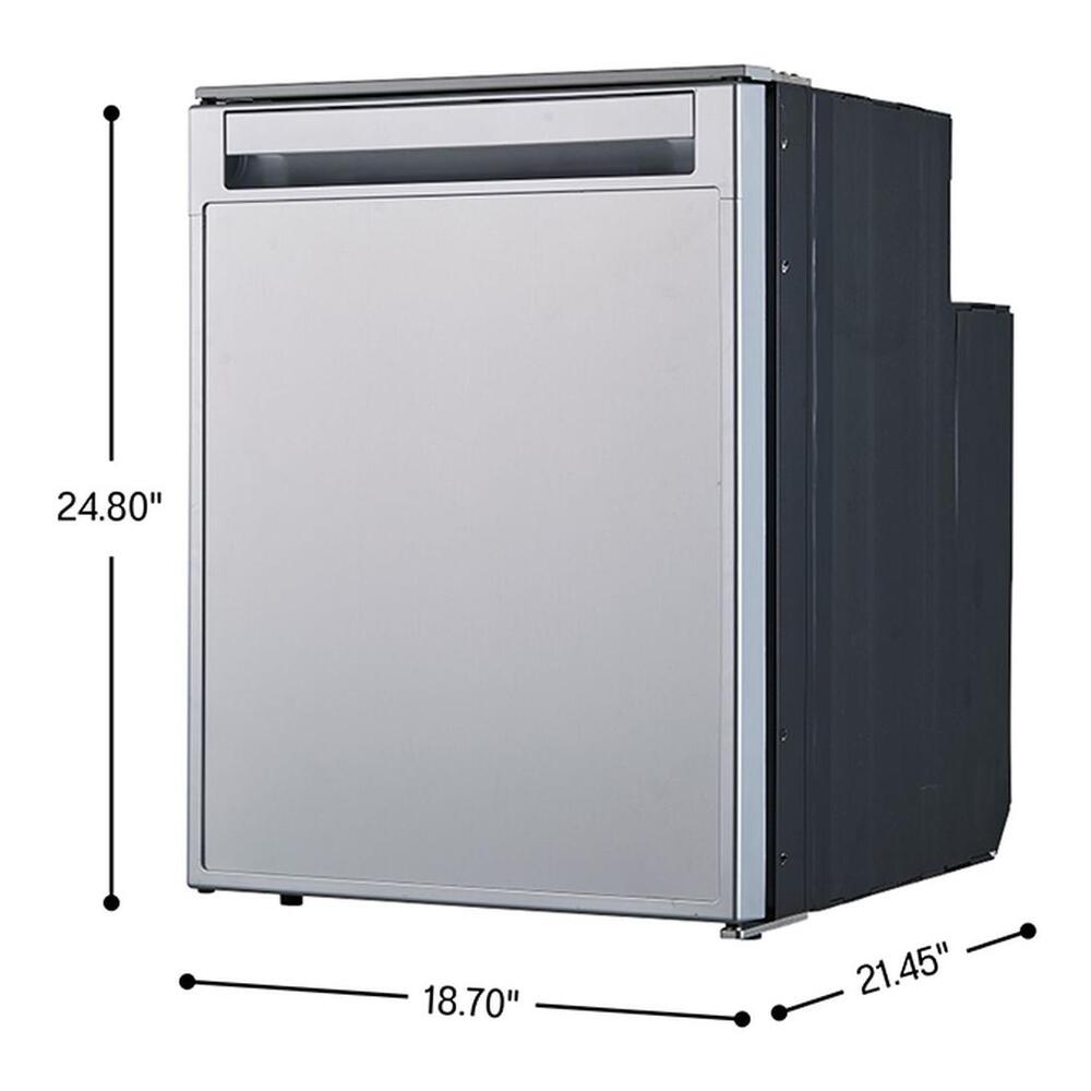 Equator RF12-282 19 inch Built-in Undercounter Mini-Fridge Freezer with 2.8 cu. ft. Capacity, Locking Latch Door, Electronic Temperature Control, Two Mini Crisper Drawers, in Stainless Steel