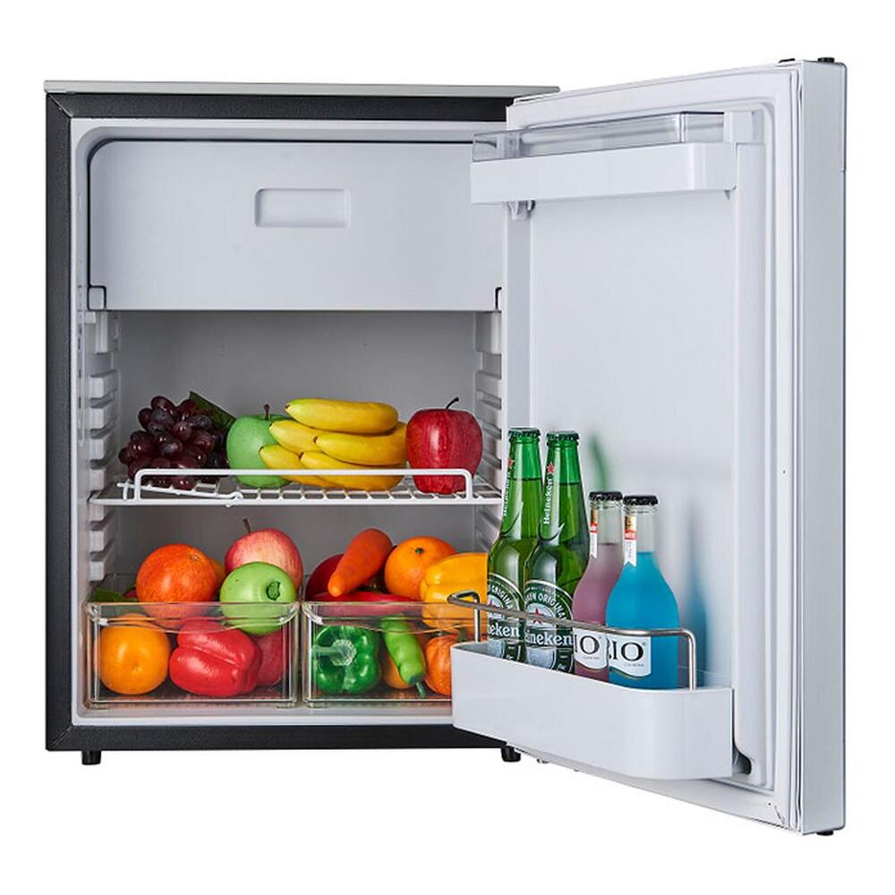 Equator RF12-282 19 inch Built-in Undercounter Mini-Fridge Freezer with 2.8 cu. ft. Capacity, Locking Latch Door, Electronic Temperature Control, Two Mini Crisper Drawers, in Stainless Steel