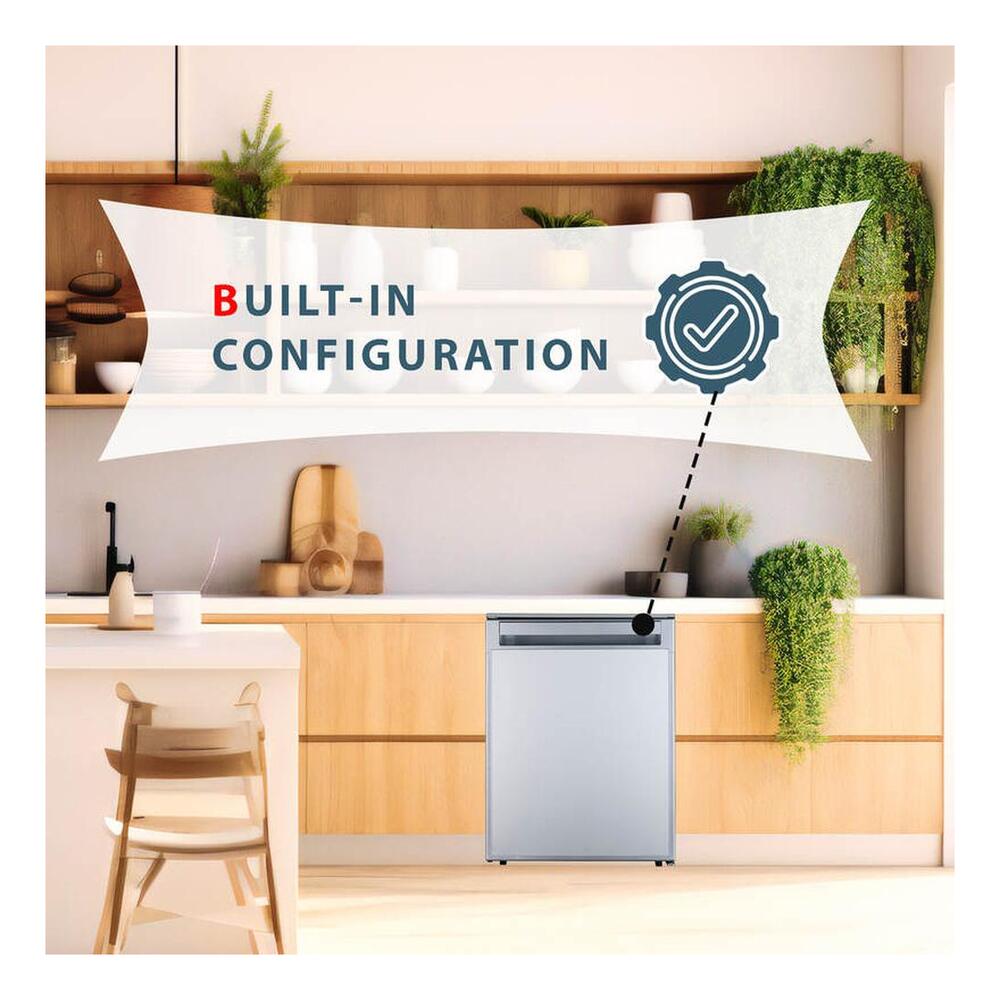 Equator RF12-282 19 inch Built-in Undercounter Mini-Fridge Freezer with 2.8 cu. ft. Capacity, Locking Latch Door, Electronic Temperature Control, Two Mini Crisper Drawers, in Stainless Steel