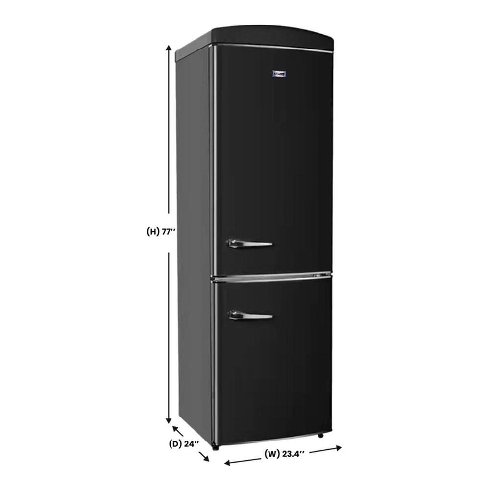 Equator RF132 Conserv Compact 24 inch Freestanding Retro Bottom Mount Refrigerator with 11 cu. ft. Capacity, Fast Freezing, Interior LED Light, Retro Handles