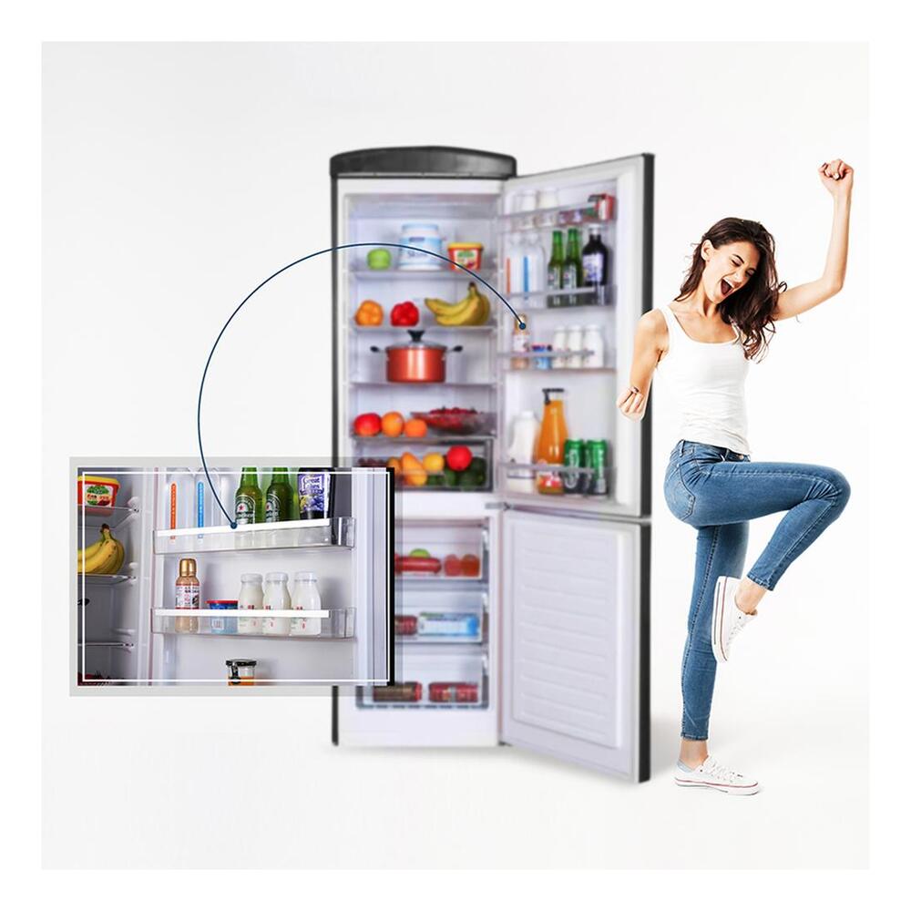 Equator RF132 Conserv Compact 24 inch Freestanding Retro Bottom Mount Refrigerator with 11 cu. ft. Capacity, Fast Freezing, Interior LED Light, Retro Handles
