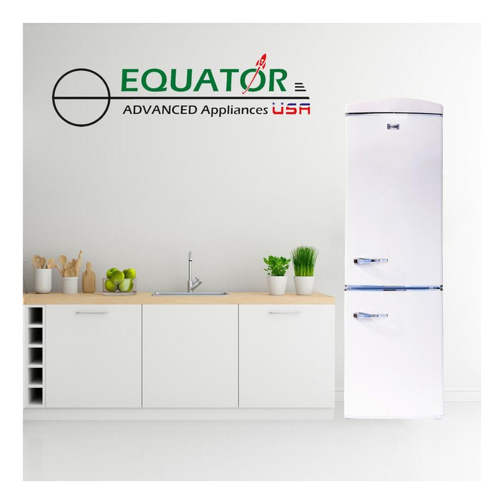Equator RF132 Conserv Compact 24 inch Freestanding Retro Bottom Mount Refrigerator with 11 cu. ft. Capacity, Fast Freezing, Interior LED Light, Retro Handles