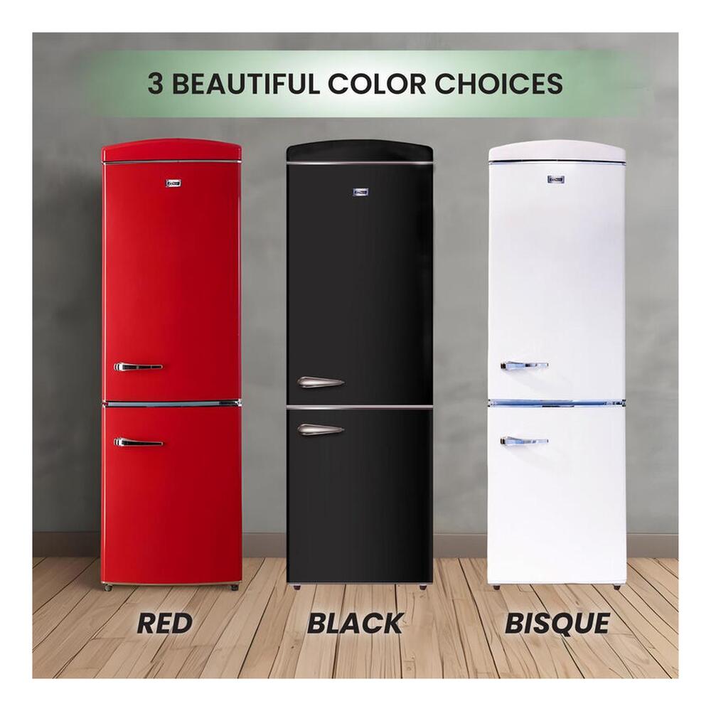 Equator RF132 Conserv Compact 24 inch Freestanding Retro Bottom Mount Refrigerator with 11 cu. ft. Capacity, Fast Freezing, Interior LED Light, Retro Handles