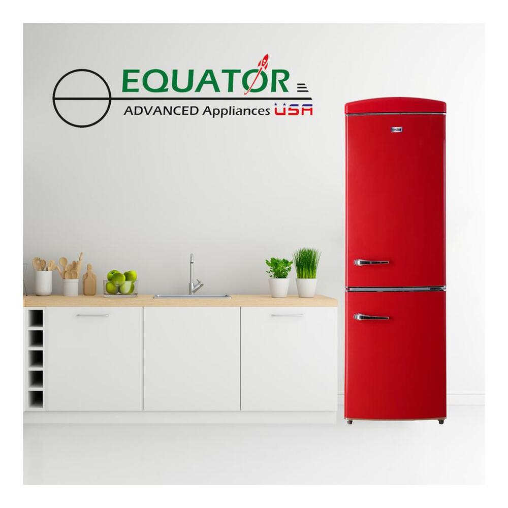 Equator RF132 Conserv Compact 24 inch Freestanding Retro Bottom Mount Refrigerator with 11 cu. ft. Capacity, Fast Freezing, Interior LED Light, Retro Handles
