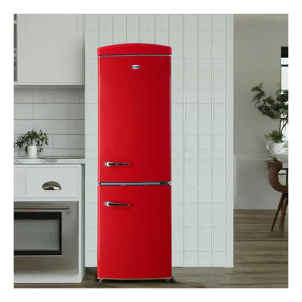 Equator RF132 Conserv Compact 24 inch Freestanding Retro Bottom Mount Refrigerator with 11 cu. ft. Capacity, Fast Freezing, Interior LED Light, Retro Handles
