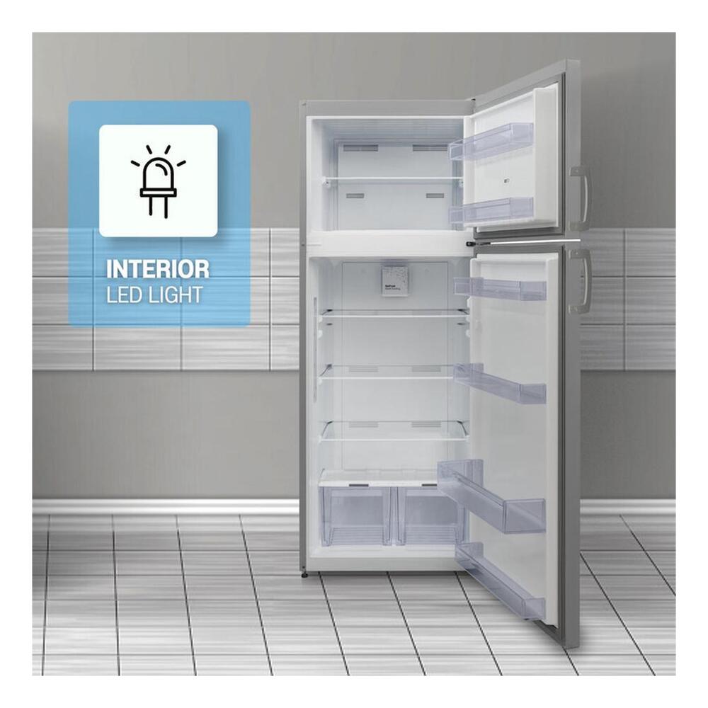 Equator RF142S 24 inch Freestanding Top-Freezer Refrigerator with 14.3 cu. ft. Capacity, Temperature Alarm, Interior LED Light, Ample Door Storage, in Stainless Steel