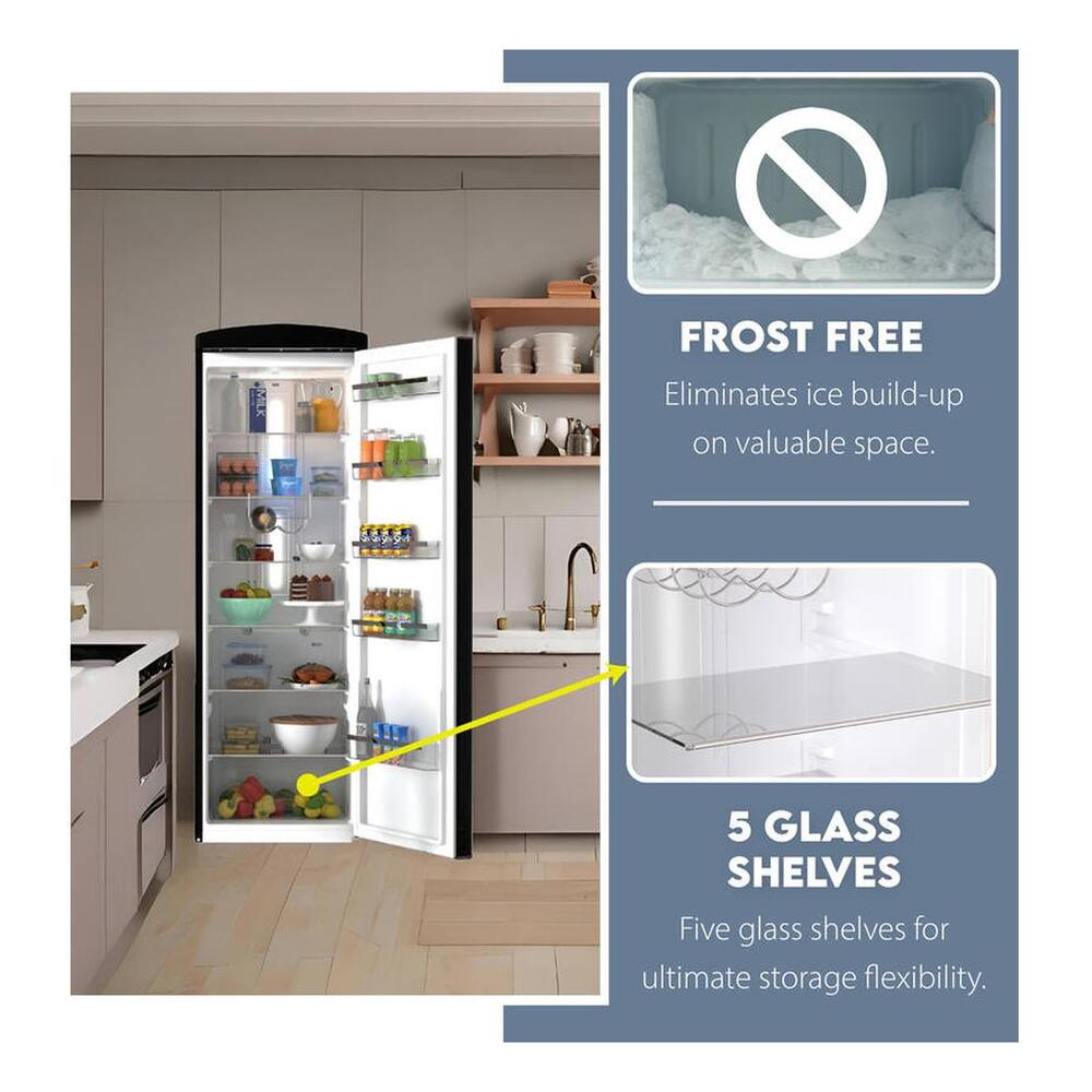 Equator RR1100 Conserv Compact 24 inch Freestanding Classic Retro Refrigerator with 11 cu. ft. Capacity, Rust Proof Handle, Multi Air Flow Cooling, Compressor Cooling