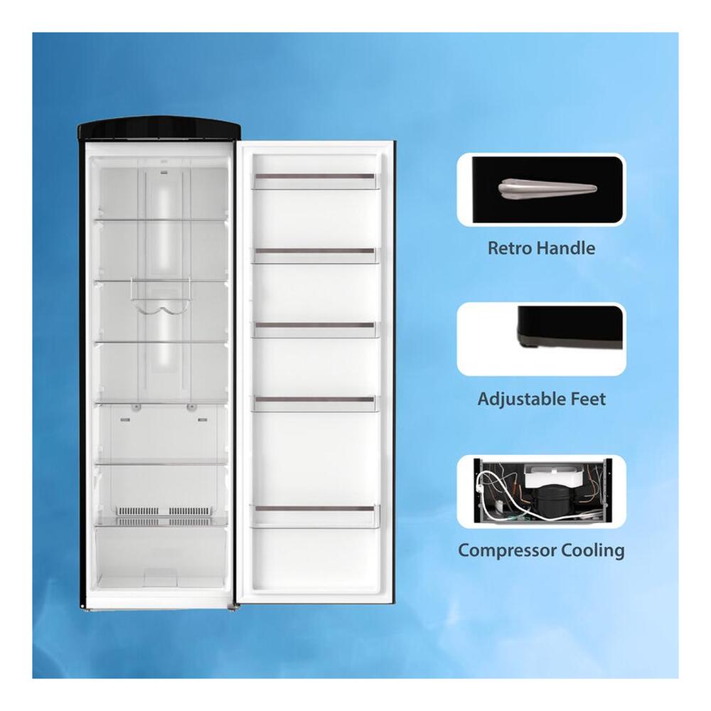Equator RR1100 Conserv Compact 24 inch Freestanding Classic Retro Refrigerator with 11 cu. ft. Capacity, Rust Proof Handle, Multi Air Flow Cooling, Compressor Cooling
