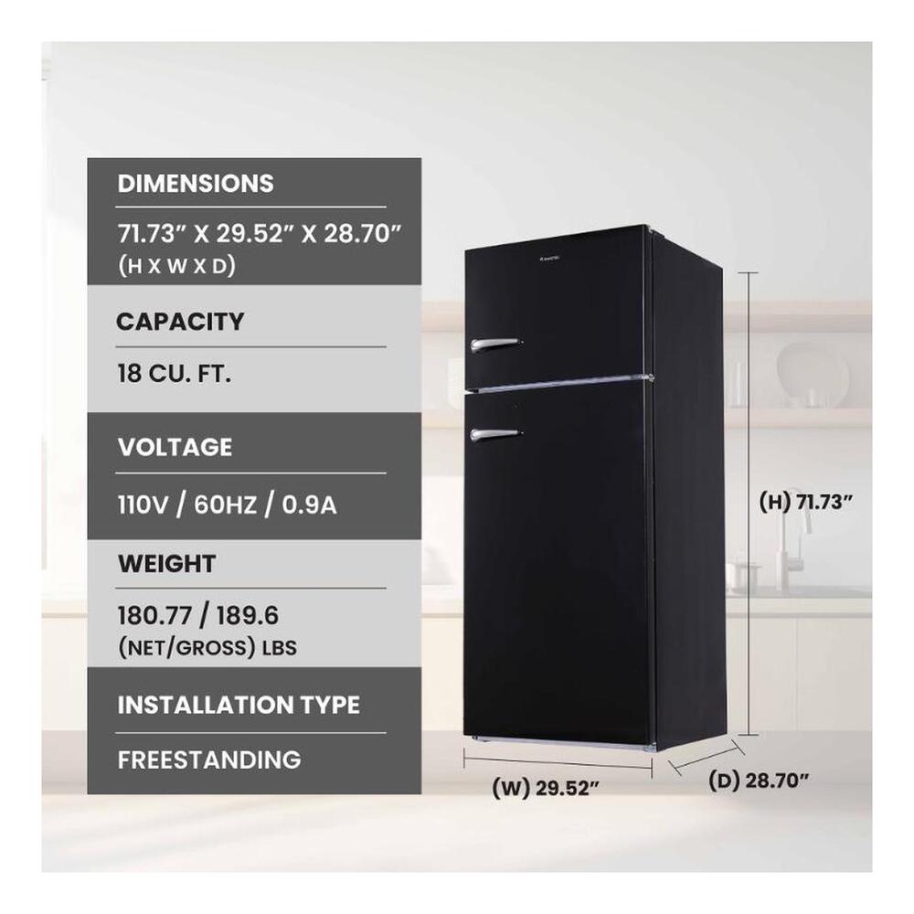 Equator RRFI18 Conserv 30 inch Freestanding Apartment Refrigerator with 18 cu. ft. Capacity, Adjustable Feet, Interior Light, Frost Free