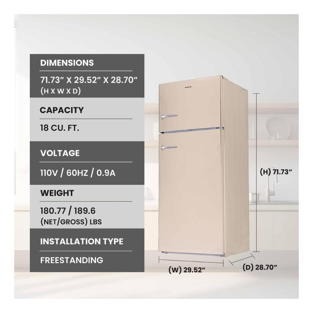 Equator RRFI18 Conserv 30 inch Freestanding Apartment Refrigerator with 18 cu. ft. Capacity, Adjustable Feet, Interior Light, Frost Free