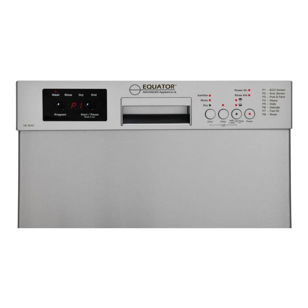 Equator WB1840 18 inch Built-In Dishwasher with 10 Place Settings, Touch Button Control Panel, Rinse-Aid Indicator, Automatic Temperature Control