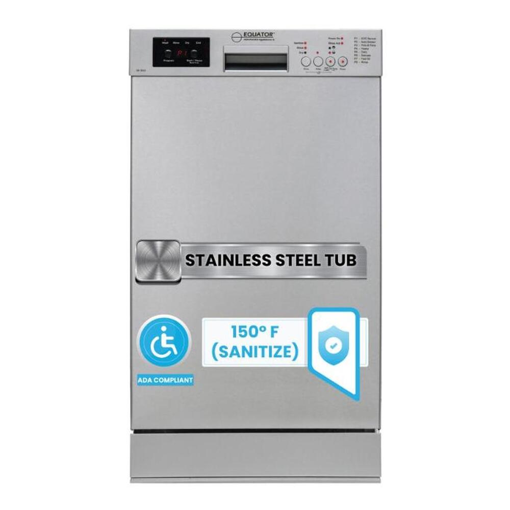 Equator WB1840 18 inch Built-In Dishwasher with 10 Place Settings, Touch Button Control Panel, Rinse-Aid Indicator, Automatic Temperature Control