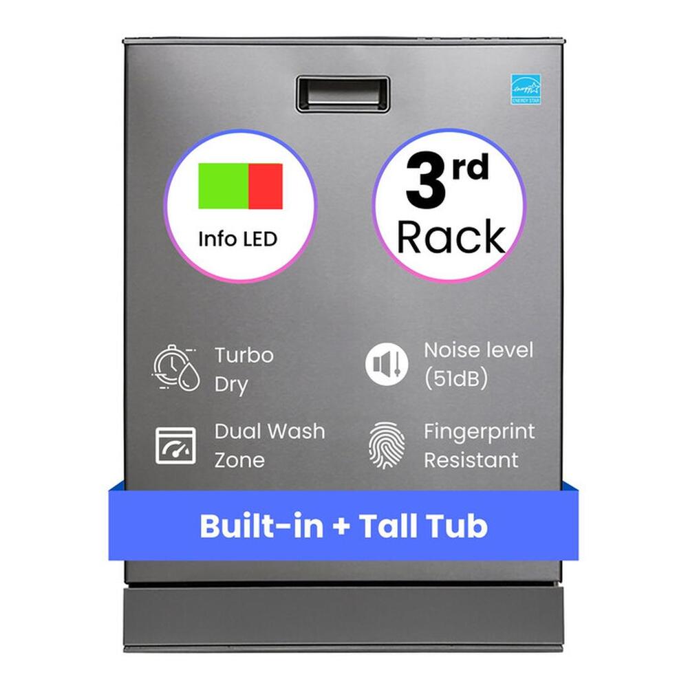 Equator WBT2440 24 inch Built-In Dishwasher with 15 Place Settings, Touch Button Control Panel, Rinse-Aid Indicator, Low Noise Level