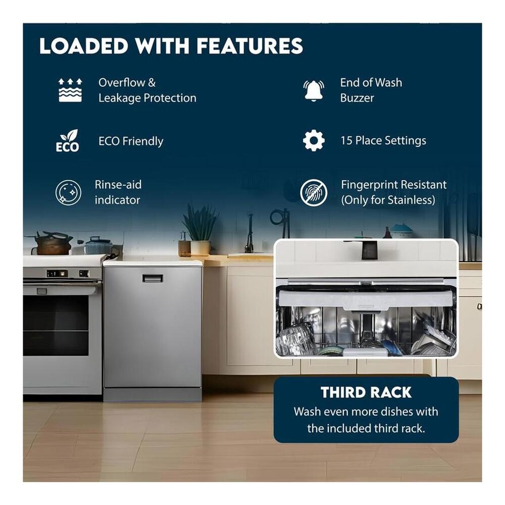 Equator WBT2440 24 inch Built-In Dishwasher with 15 Place Settings, Touch Button Control Panel, Rinse-Aid Indicator, Low Noise Level