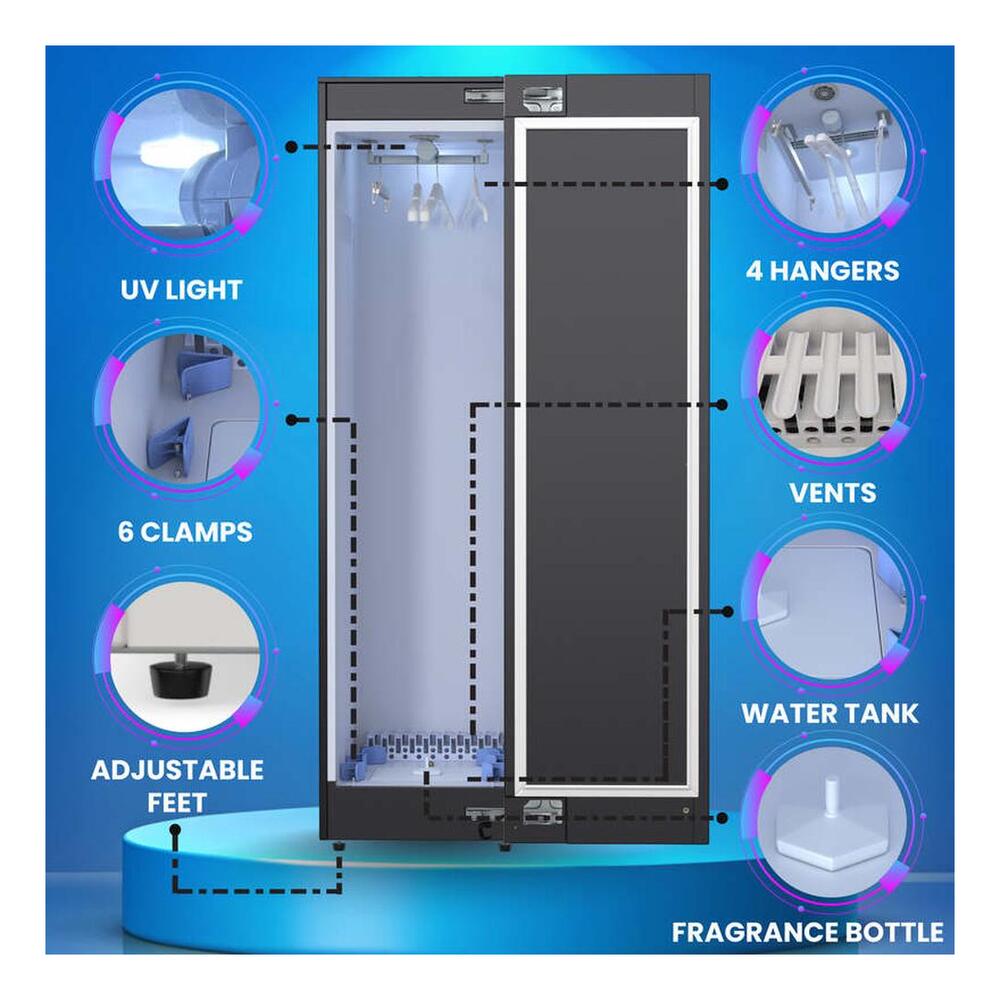 Equator SDC760 16 inch Steam Dryer Closet with 7.6 cu. ft Capacity, Wrinkle-Free Steaming, Automatic cooling function, Odor resistant