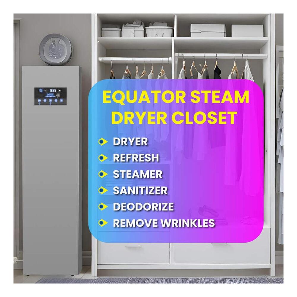 Equator SDC760 16 inch Steam Dryer Closet with 7.6 cu. ft Capacity, Wrinkle-Free Steaming, Automatic cooling function, Odor resistant