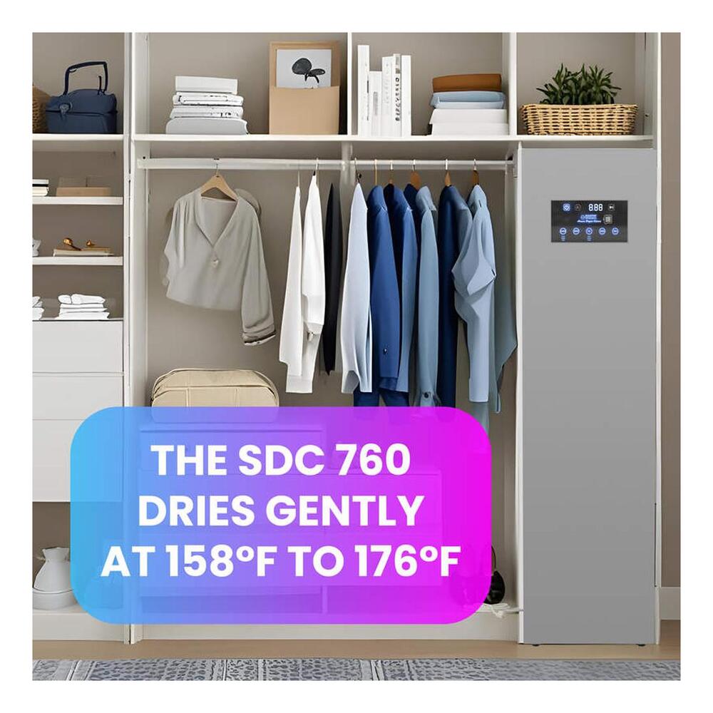 Equator SDC760 16 inch Steam Dryer Closet with 7.6 cu. ft Capacity, Wrinkle-Free Steaming, Automatic cooling function, Odor resistant