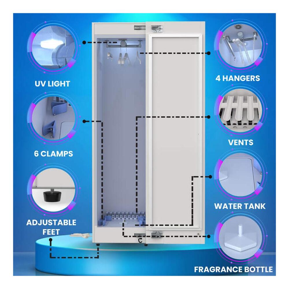 Equator SDC760 16 inch Steam Dryer Closet with 7.6 cu. ft Capacity, Wrinkle-Free Steaming, Automatic cooling function, Odor resistant