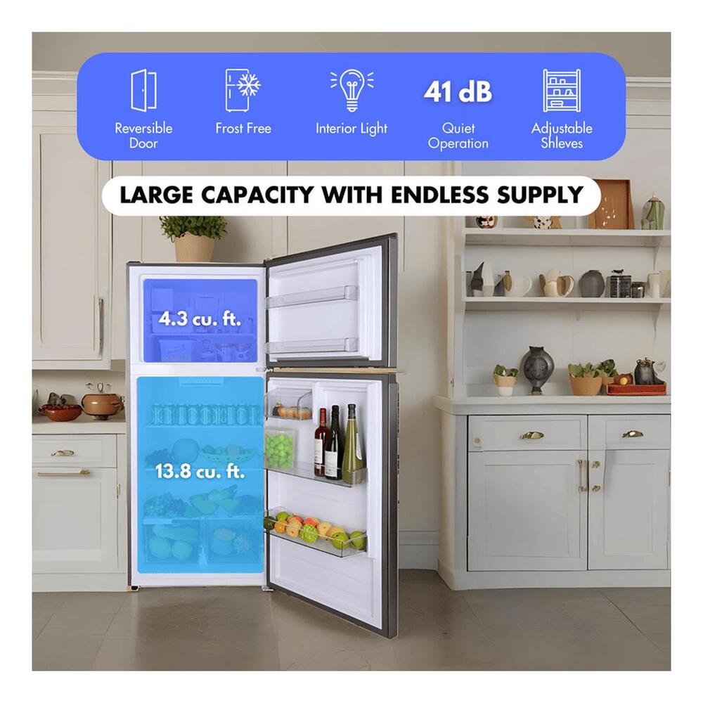 Equator TMRI180S Conserv 30 inch Freestanding Apartment Refrigerator with 18 cu. ft. Capacity, Adjustable Feet, Interior Light, Fingerprint Resistant, in Stainless Steel