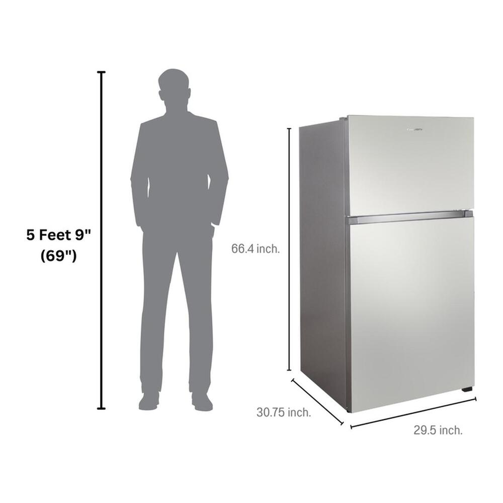 Equator TMRI180S Conserv 30 inch Freestanding Apartment Refrigerator with 18 cu. ft. Capacity, Adjustable Feet, Interior Light, Fingerprint Resistant, in Stainless Steel