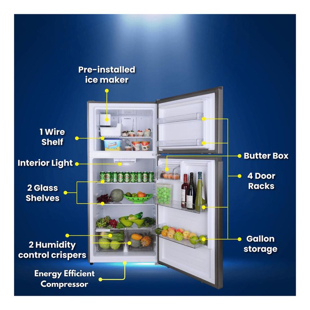 Equator TMRI210S Conserv 33 inch Freestanding Apartment Refrigerator with 21 cu. ft. Capacity, Adjustable Feet, Interior Light, Fingerprint Resistant, in Stainless Steel