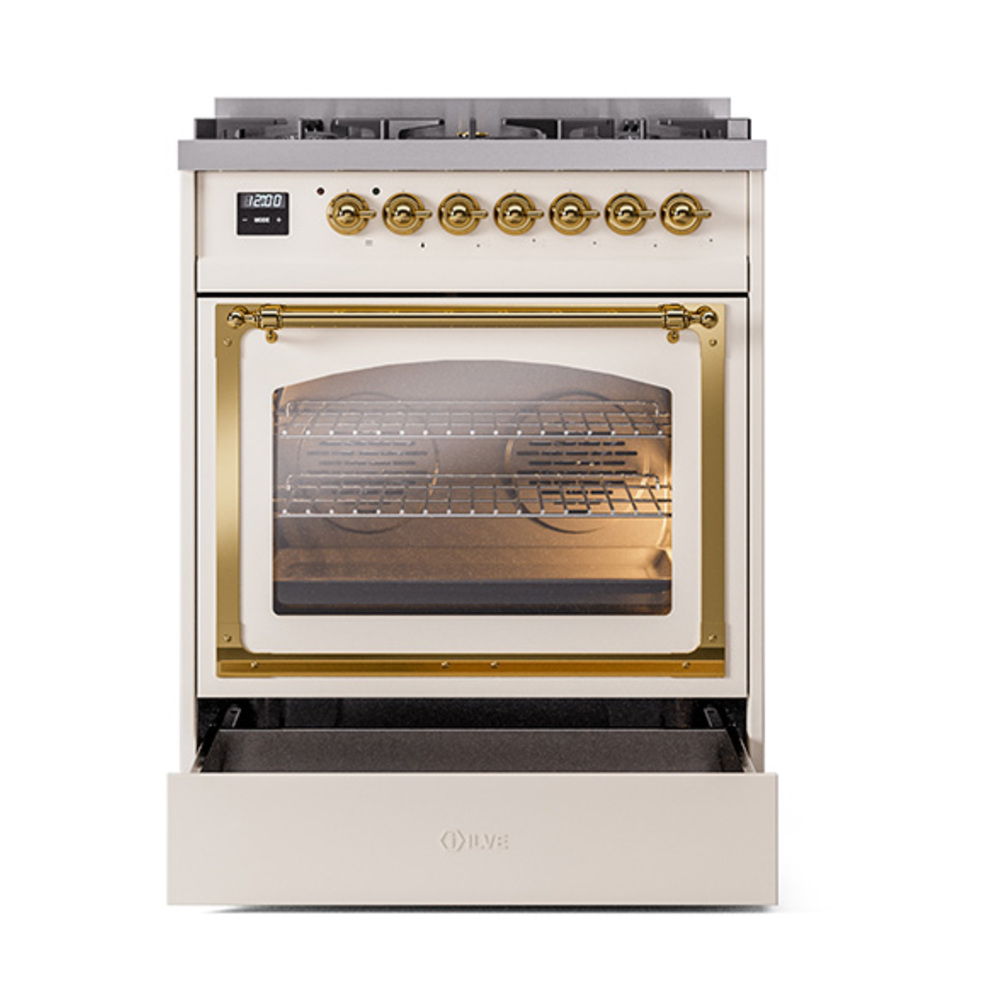ILVE_UN30NMPAWG_Nostalgie_II_30"_Dual_Fuel_Range_drawer_opened