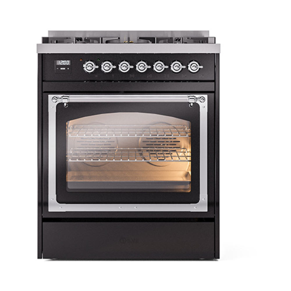 ILVE_UN30NMPBKCLP_Nostalgie_II_30"_Dual_Fuel_Range_front_view