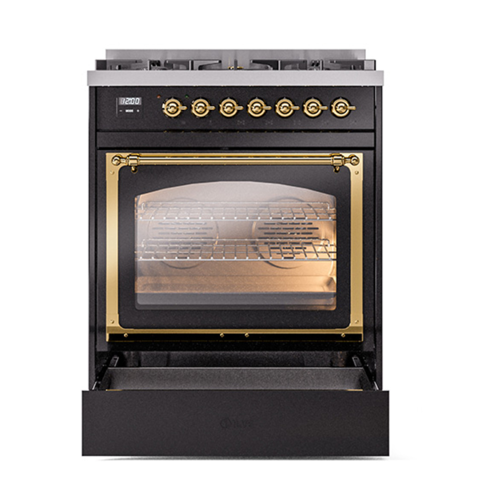 ILVE_UN30NMPBKGLP_Nostalgie_II_30"_Dual_Fuel_Range_drawer_opened