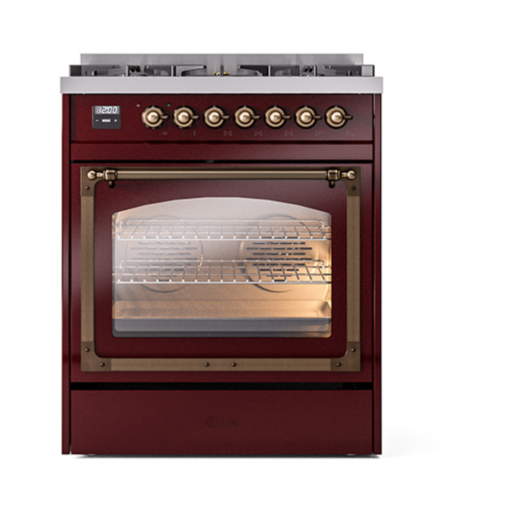 ILVE_UN30NMPBUBLP_Nostalgie_II_30"_Dual_Fuel_Range_front_view