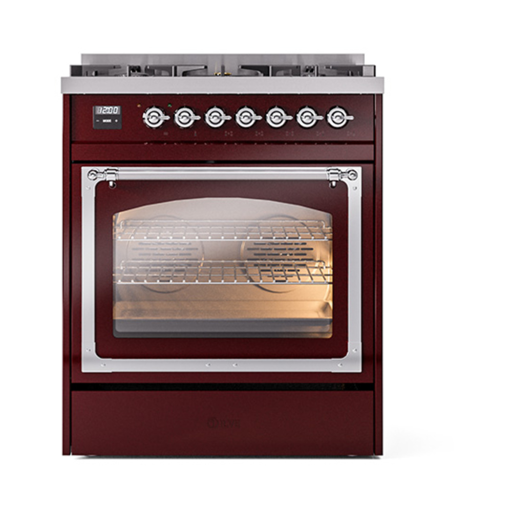 ILVE_UN30NMPBUCLP_Nostalgie_II_30"_Dual_Fuel_Range_front_view