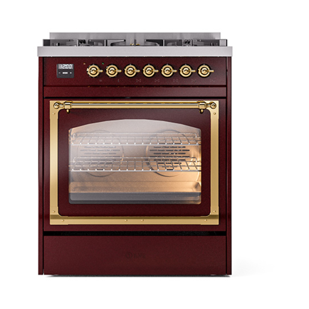 ILVE_UN30NMPBUGLP_Nostalgie_II_30"_Dual_Fuel_Range_front_view
