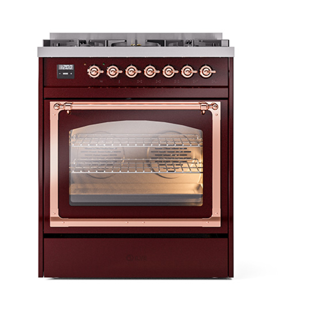 ILVE_UN30NMPBUPLP_Nostalgie_II_30"_Dual_Fuel_Range_front_view