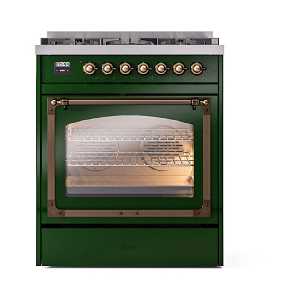 ILVE_UN30NMPEGBLP_Nostalgie_II_30"_Dual_Fuel_Range_front_view