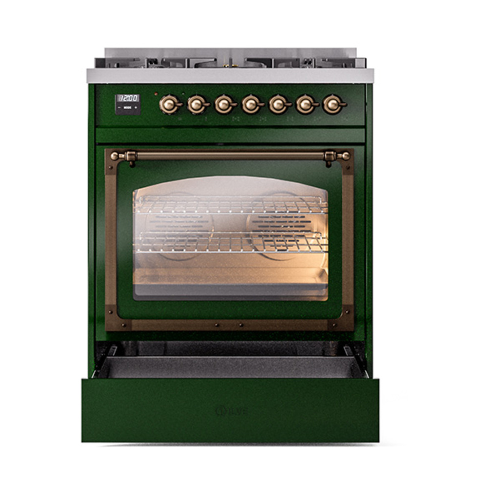 ILVE_UN30NMPEGBLP_Nostalgie_II_30"_Dual_Fuel_Range_drawer_opened