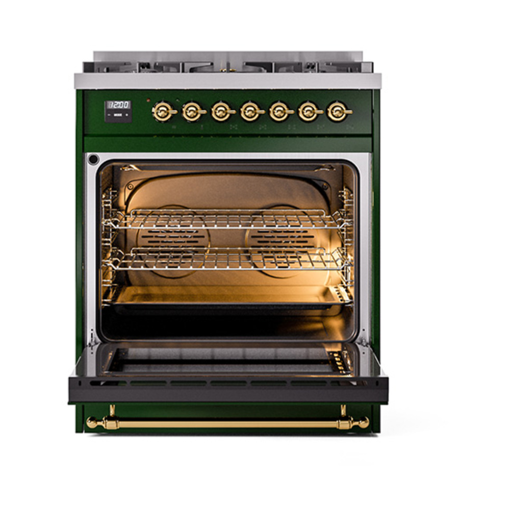 ILVE_UN30NMPEGGLP_Nostalgie_II_30"_Dual_Fuel_Range_oven_door_opened
