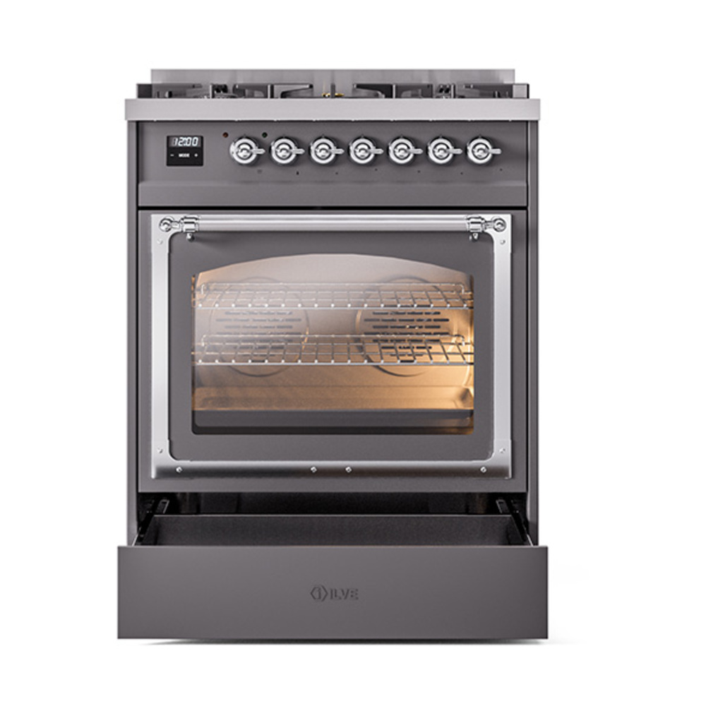 ILVE_UN30NMPMGCLP_Nostalgie_II_30"_Dual_Fuel_Range_drawer_opened