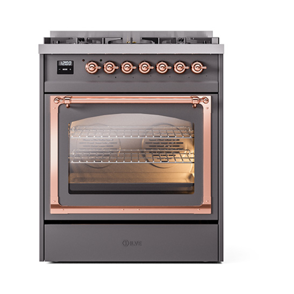ILVE_UN30NMPMGPLP_Nostalgie_II_30"_Dual_Fuel_Range_front_view