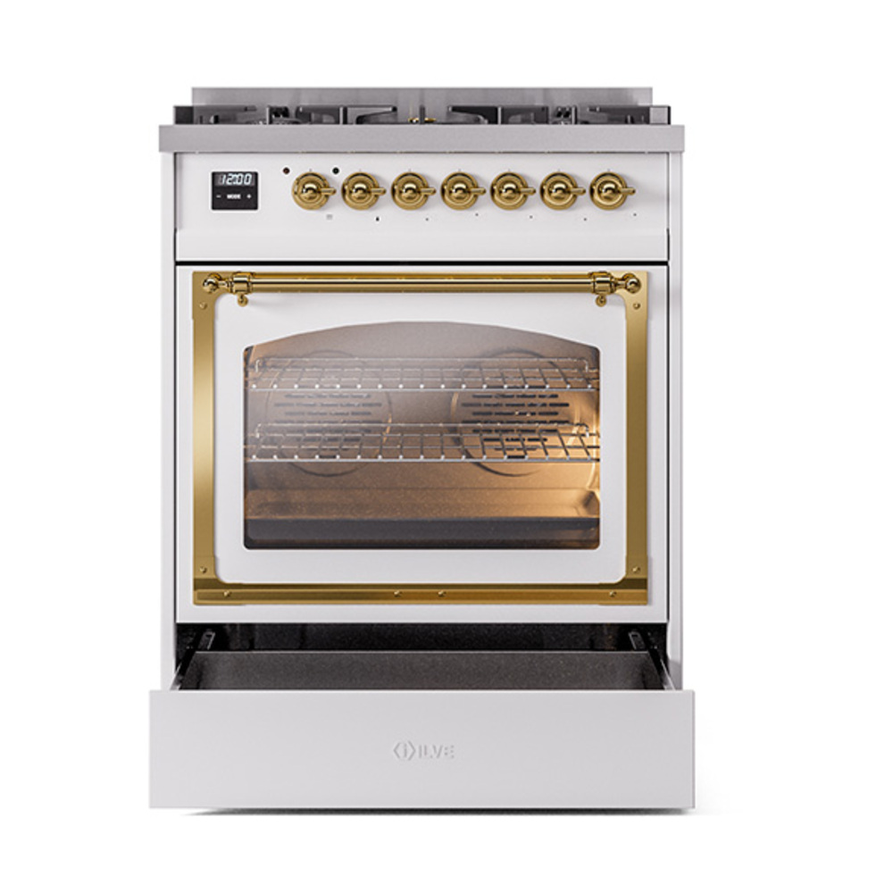 ILVE_UN30NMPRAG_Nostalgie_II_30"_Dual_Fuel_Range_drawer_opened