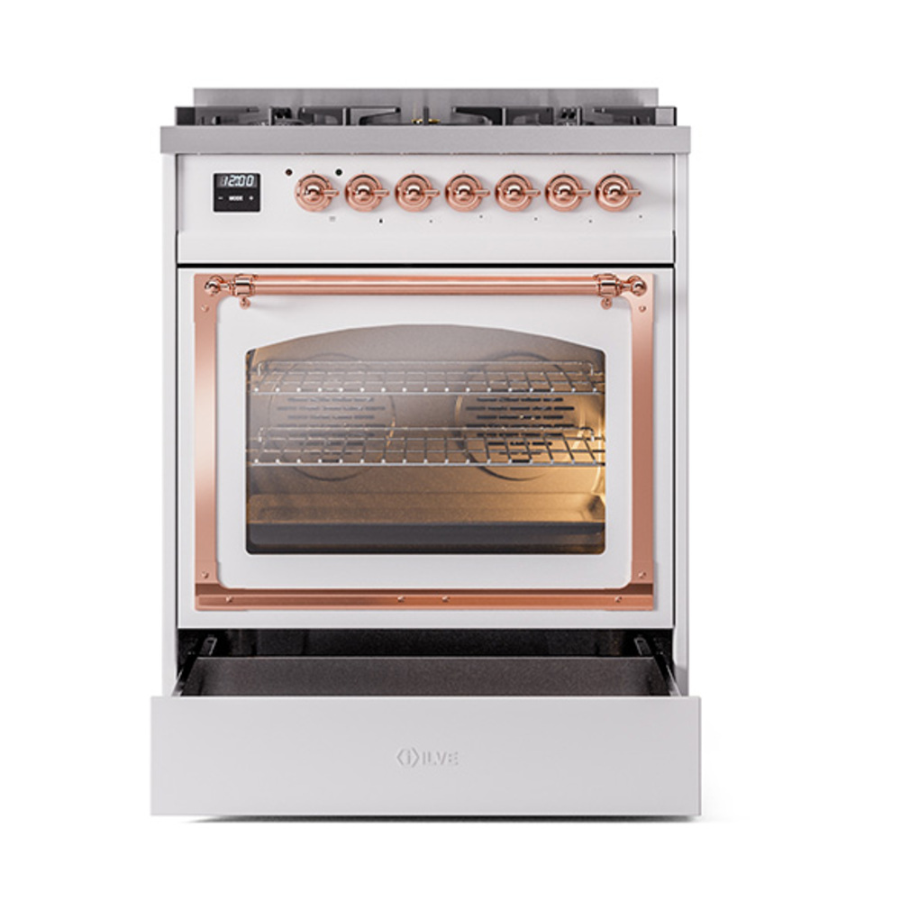 ILVE_UN30NMPRAP_Nostalgie_II_30"_Dual_Fuel_Range_drawer_opened
