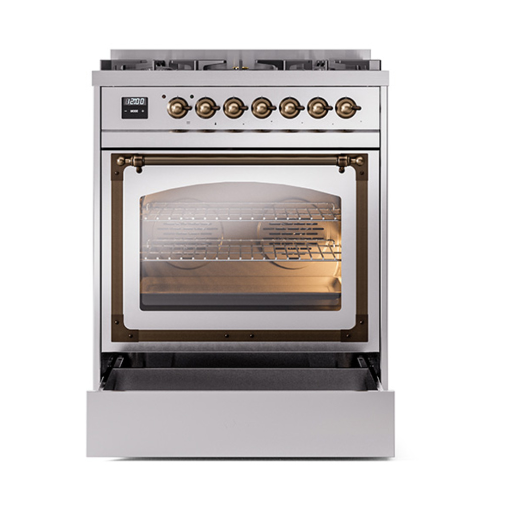 ILVE_UN30NMPSSB_Nostalgie_II_30"_Dual_Fuel_Range_drawer_opened
