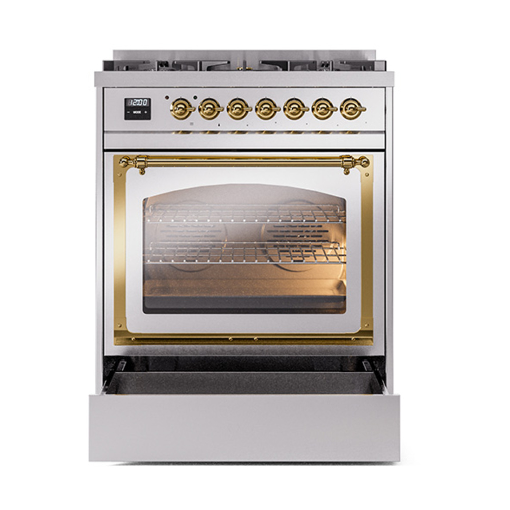 ILVE_UN30NMPSSGLP_Nostalgie_II_30"_Dual_Fuel_Range_drawer_opened