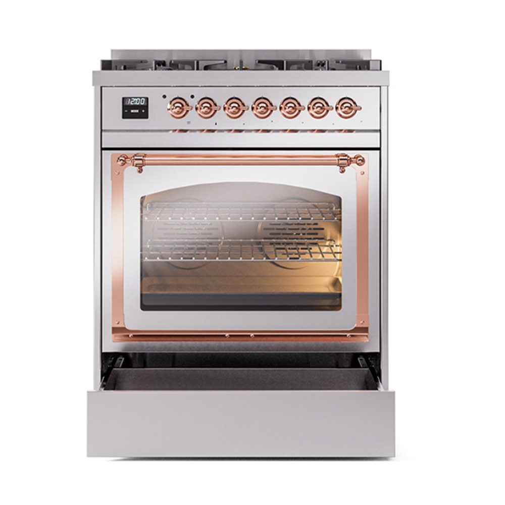 ILVE_UN30NMPSSP_Nostalgie_II_30"_Dual_Fuel_Range_drawer_opened