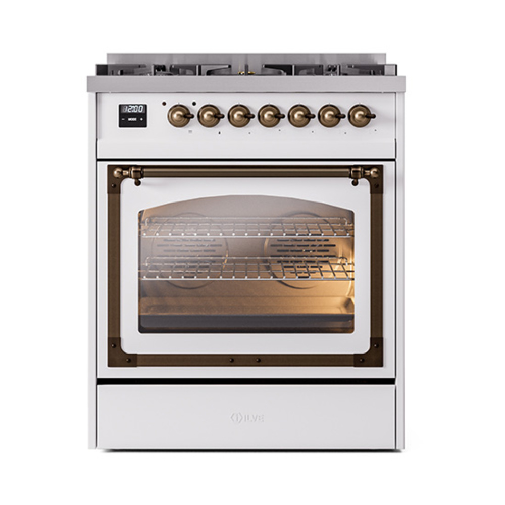ILVE_UN30NMPWHB_Nostalgie_II_30"_Dual_Fuel_Range_front_view