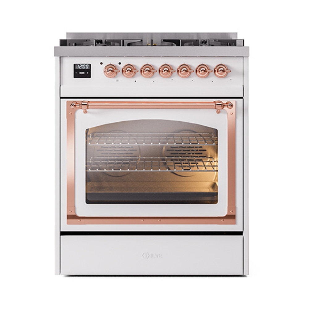 ILVE_UN30NMPWHPLP_Nostalgie_II_30"_Dual_Fuel_Range_front_view