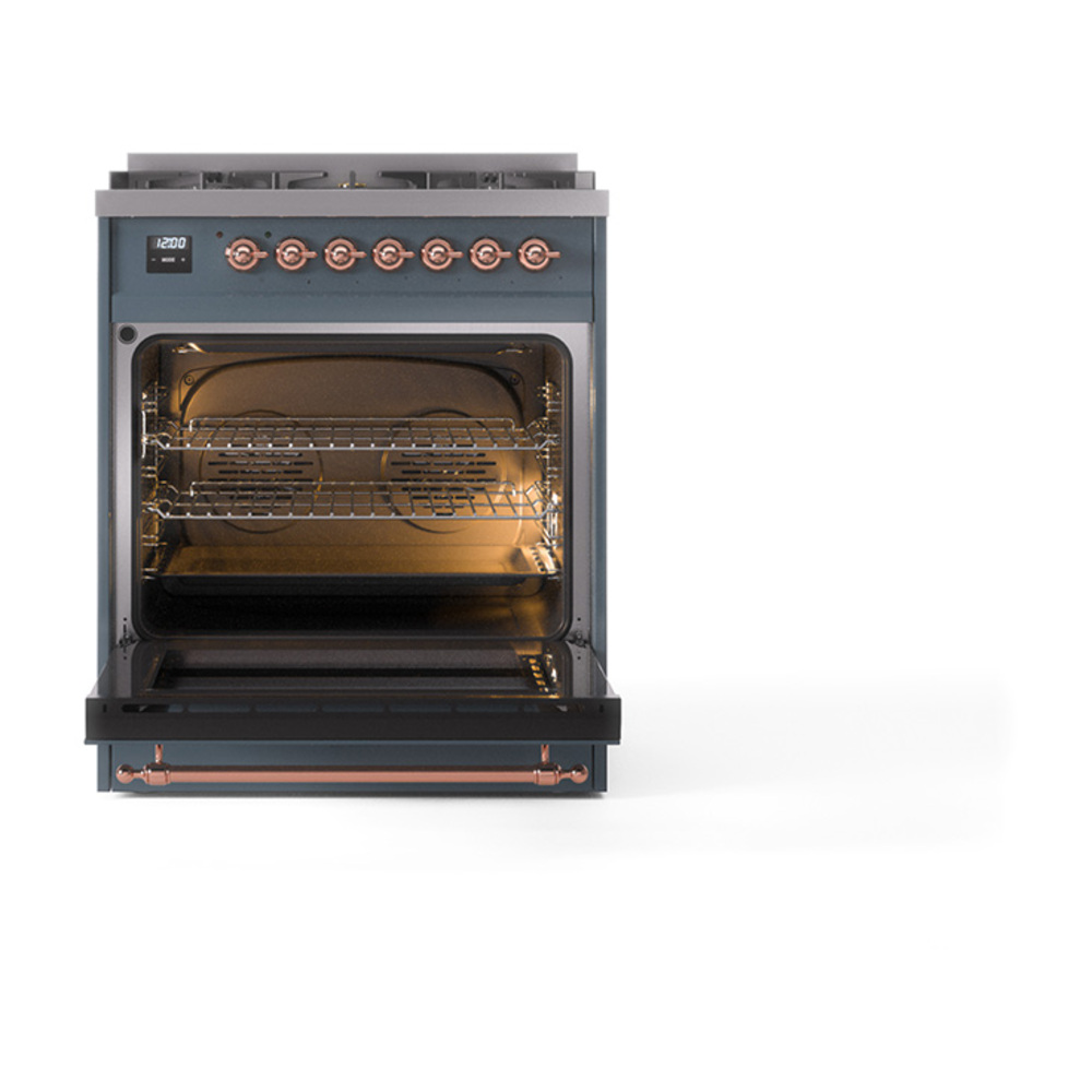 ILVE_UN30QNMPBGPLP_Nostalgie_II_30"_Dual_Fuel_Range_oven_door_opened