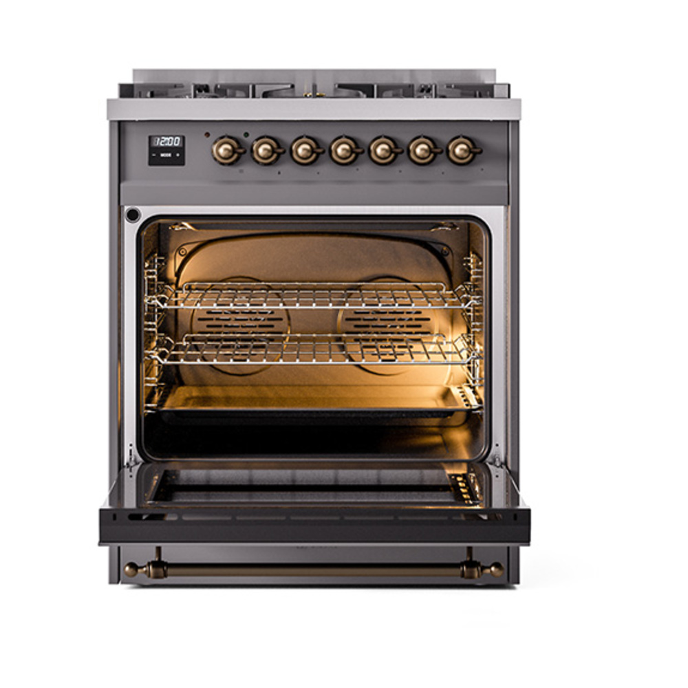 ILVE_UN30QNMPMGBLP_Nostalgie_II_30"_Dual_Fuel_Range_oven_door_opened