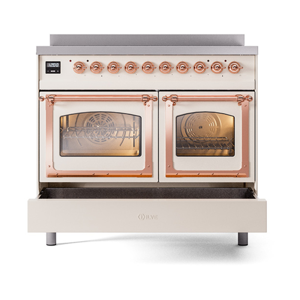 ILVE_UNDI406NMPAWP_Nostalgie_II_60"_Dual_Fuel_Range_drawer_opened