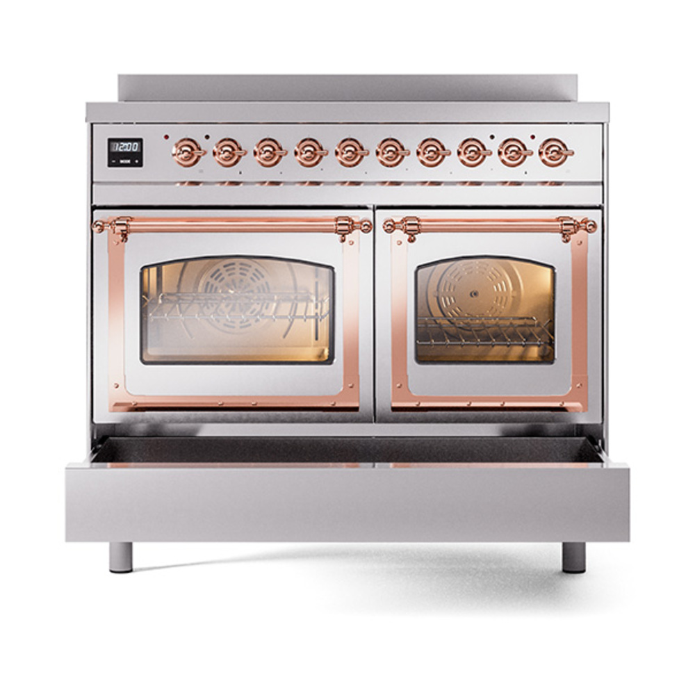 ILVE_UNDI406NMPSSP_Nostalgie_II_60"_Dual_Fuel_Range_drawer_opened